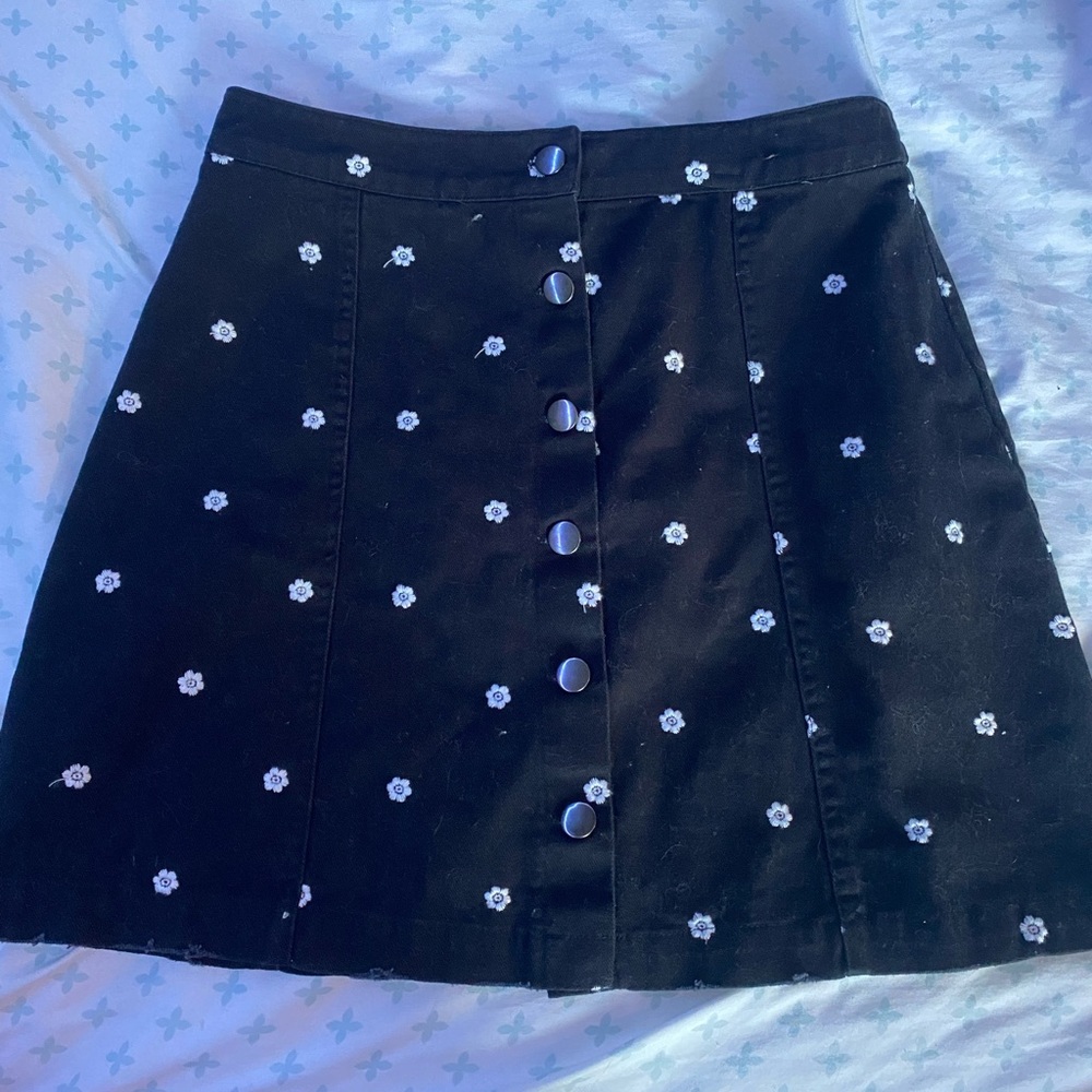 Mí Ami Black Embroidered Skirt